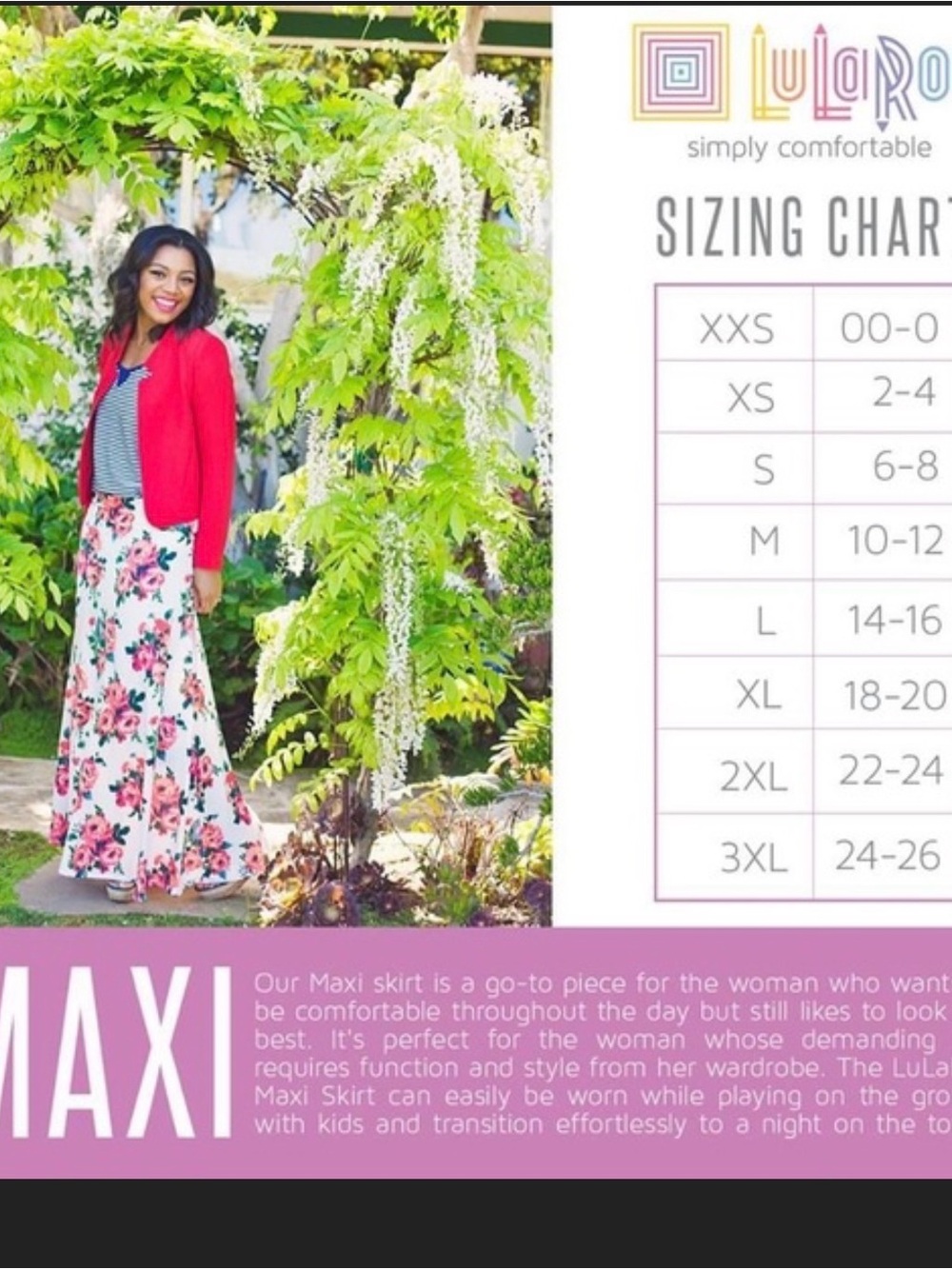 LuLaRoe Blue and White Geometric Maxi Skirt - Picture 3 of 3